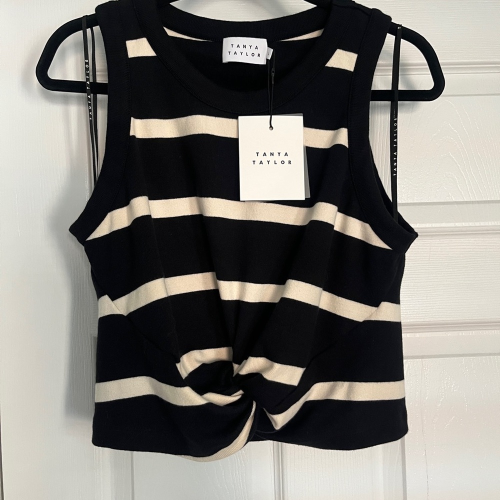 Tanya Taylor NWT Imara Black and White Striped Women's Top